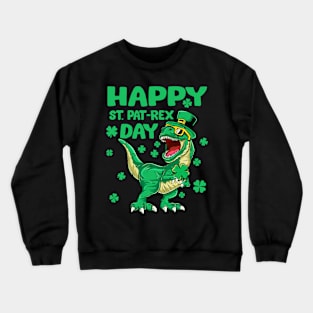 St Patrick's Day Dinosaur Kids Boys Gift Crewneck Sweatshirt